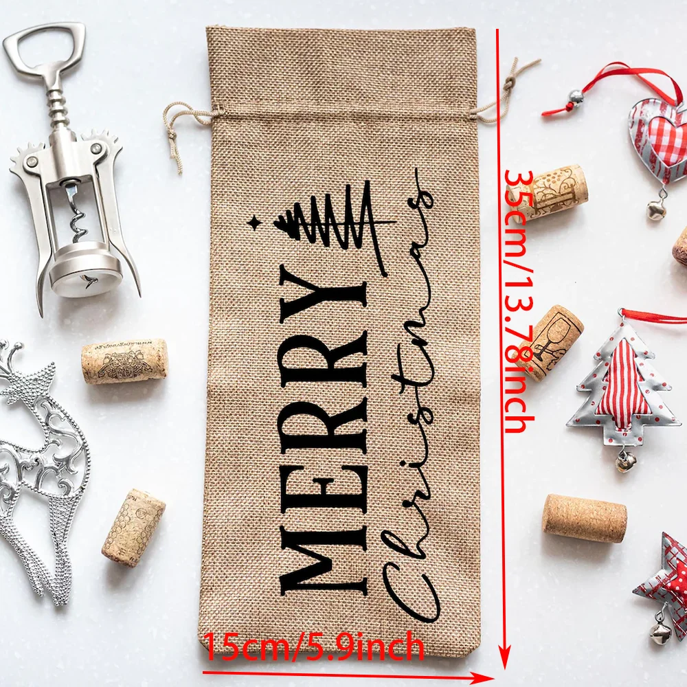 3 قطعة هدية النبيذ عيد الميلاد حقيبة زجاجة النبيذ الرباط أكياس عيد الميلاد عطلة السنة الجديدة حفلة لصالح تخزين حشو الجدول الديكور