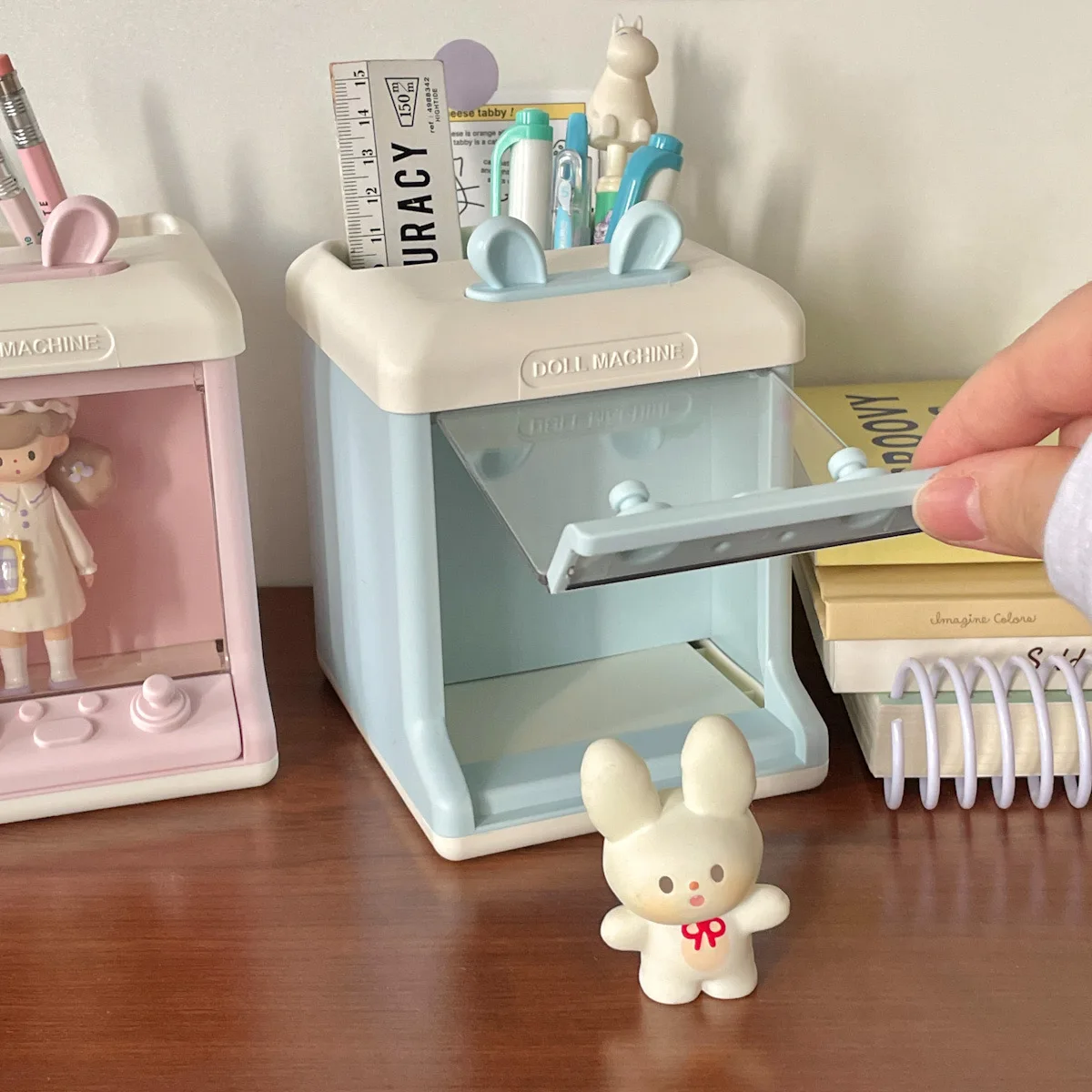 MINKYS Creative House Shape Doll Storage Box&Pen Holder Multifunctional Desktop Organizer School Office Stationery