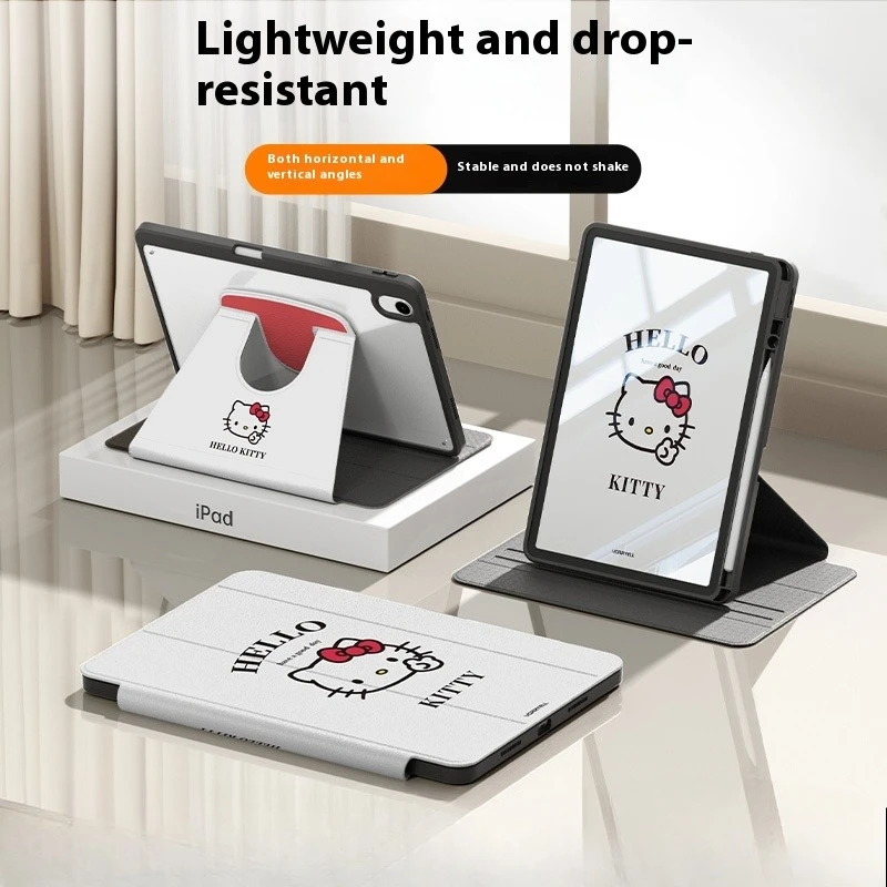 

Чехол NINISO Hello Kitty для iPad, IPAD Air M2 M3 3 4 5, вращающийся защитный чехол Funda ipad A16 Pro M4 4 5 6 Mini 6 7, чехол для планшета