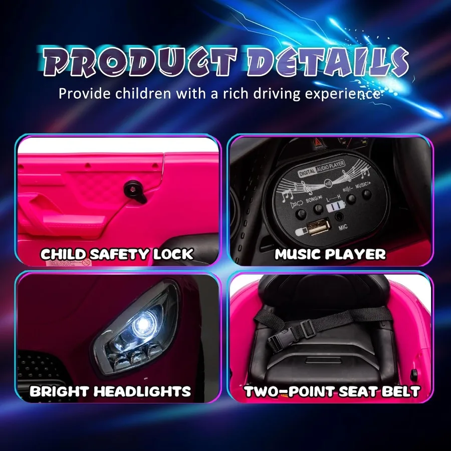 Carro de passeio CLS 350 12V licenciado com controle remoto 2.4G, carro elétrico alimentado por bateria, passeio em veículo com segurança musical Bluetooth