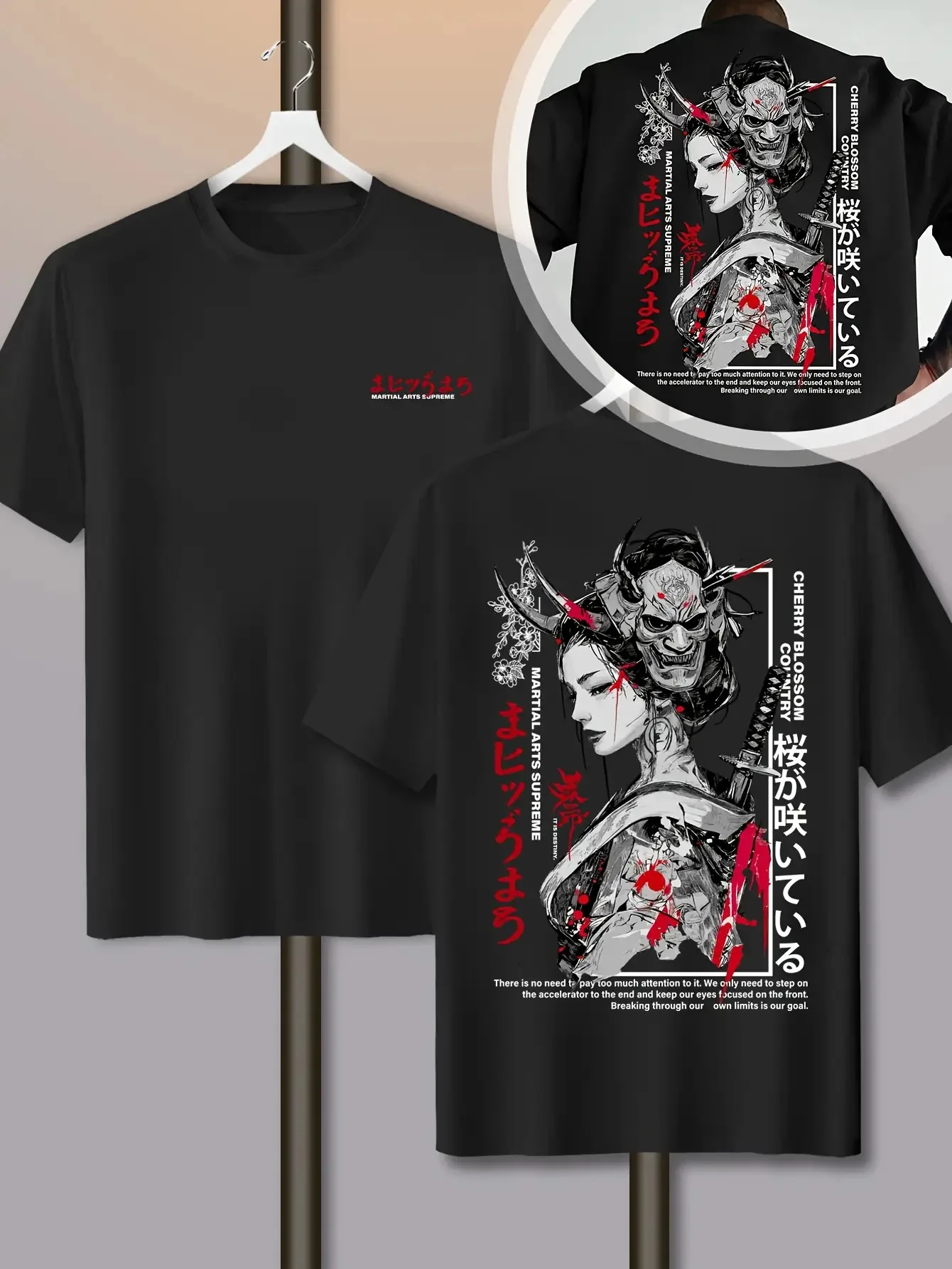 Fashion Cherry Blossom Print 100% Cotton Men Women T-shirt Summer Autumn Daily Outdoor Sports Casual Loose Street Short Sleeve image 3