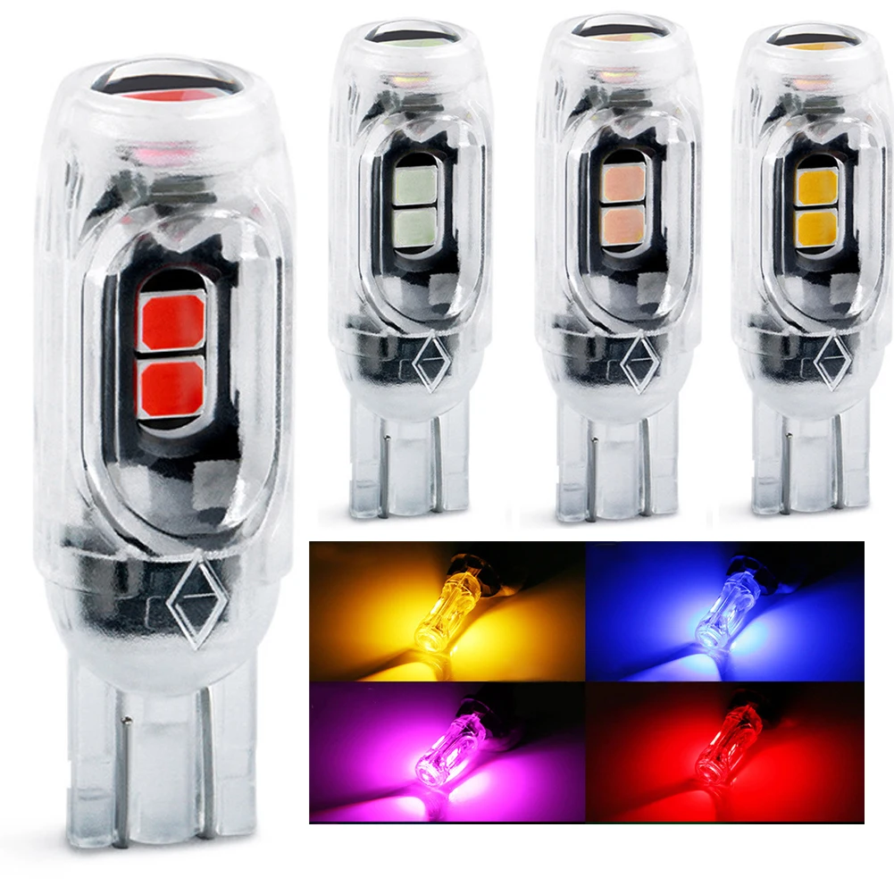 4PCS T10 Car Motorcycle Day Driving Reading License Plate Light Turn Light LED Signal Canbus 5SMD Beacon Gap Light