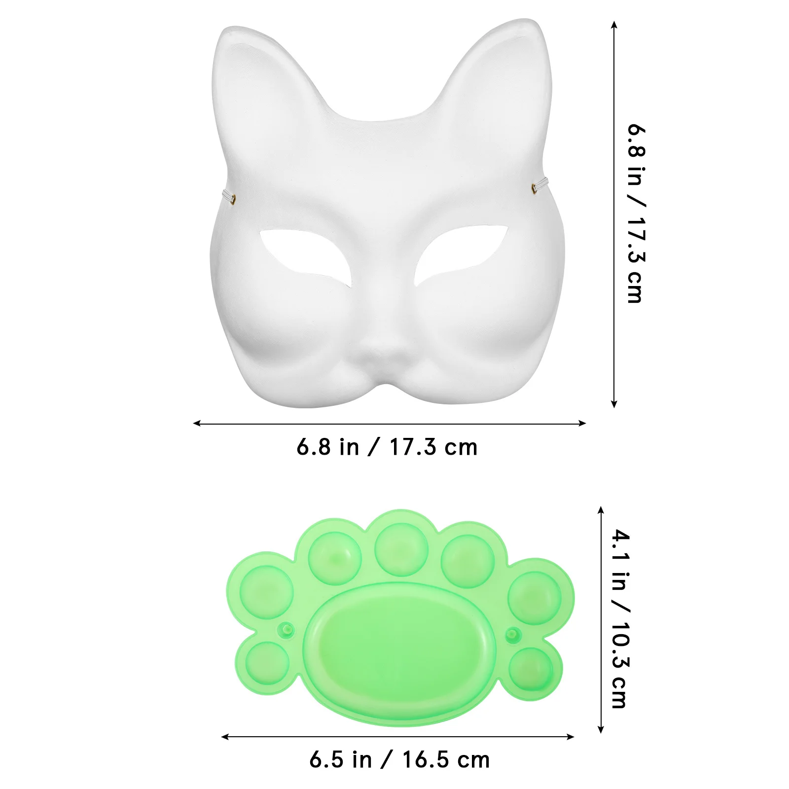 

Party Mask Women Men DIY Blank Fox Cat Mask Kit for Halloween Animal Half Face Masks to Decorate Paint Craft Cosplay Accessory