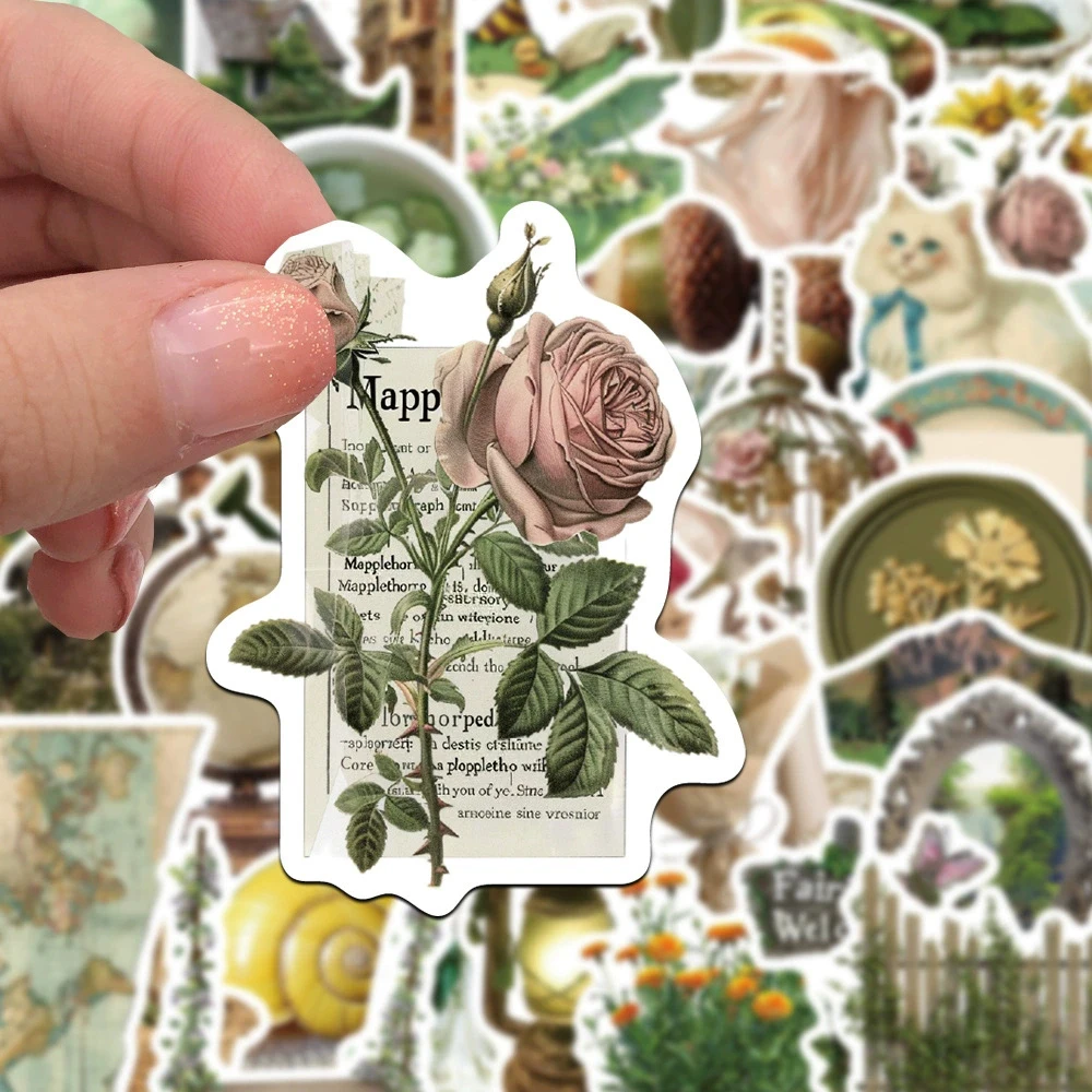 

10/30/50PCS Ins Style Retro Aesthetic Art Stickers for Laptop Luggage Phone Waterproof Vintage Aesthetic Decoration Decals Toys