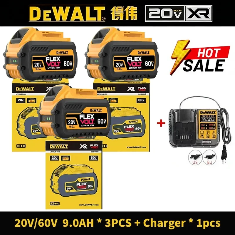 DeWALT 100% Original Battery 20V/60V 9000mAh MAX FlexVolt for DCB606 DCB205 DCB206 DCB209 DCB182 Power Tool with Air Transport image 3