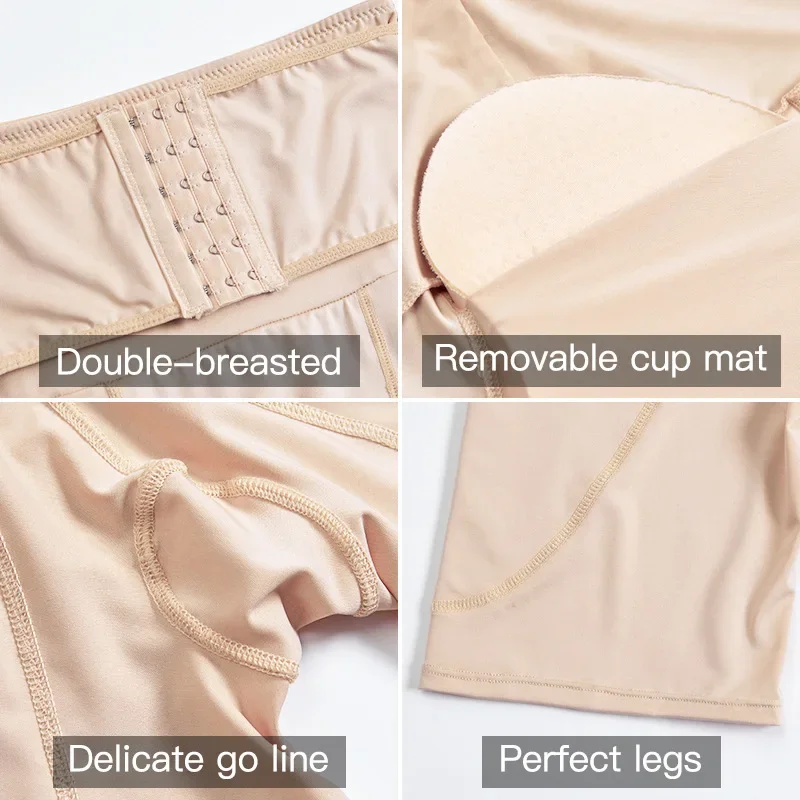 Women's panties with thick buttocks and hips, high waist and abdomen pants, sponge pad fake buttocks and hip-enhancing pants