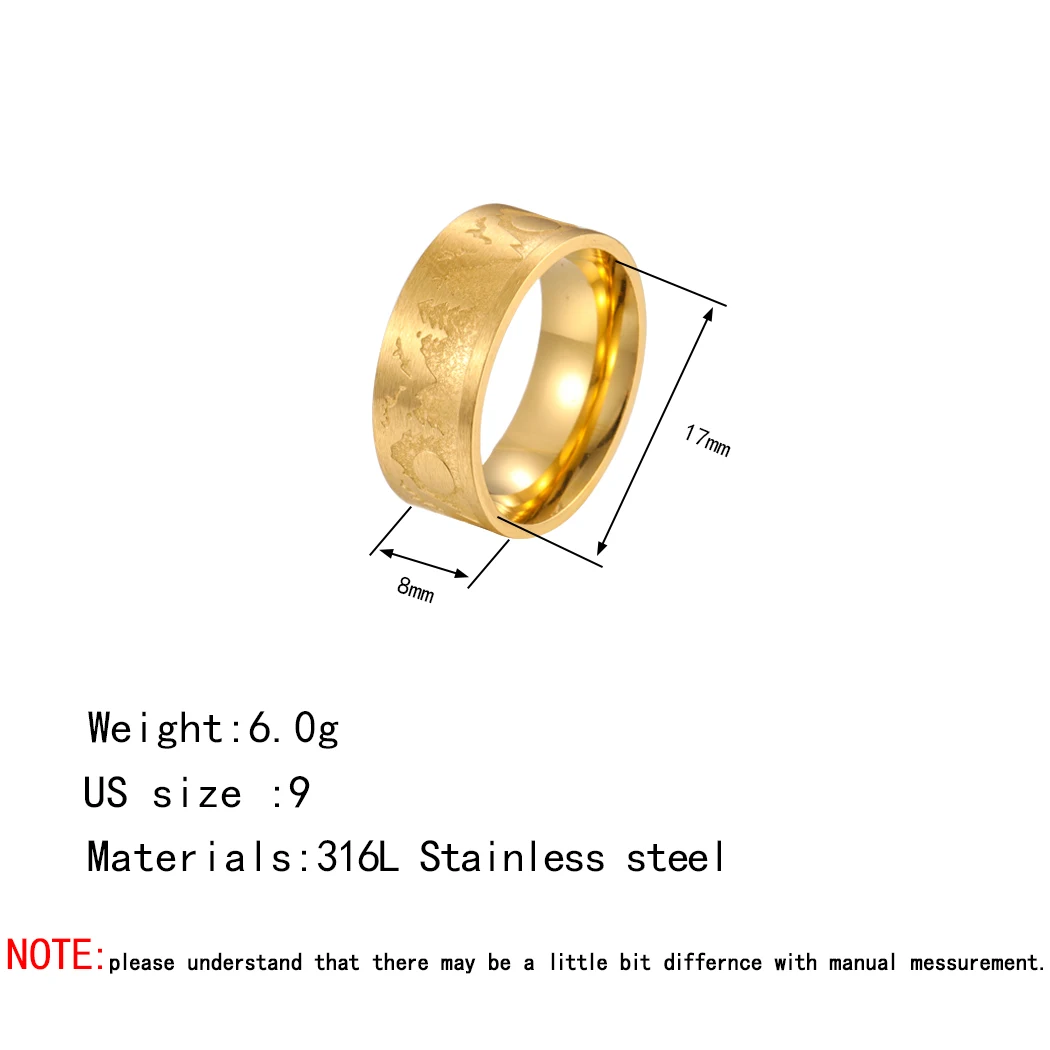 Kinitial Landscape Forest Mountain Band Ring Women Men Natural Scenery Stainless Steel Jewelry Rings Couple Gift