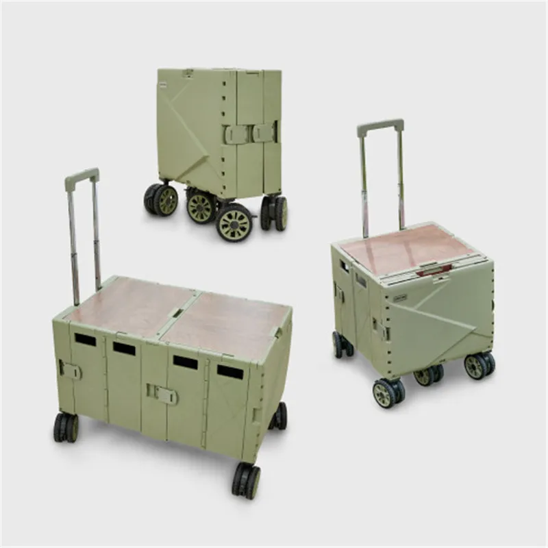 

Folding Portable Camping Roller Pull Along Trolleys Cart on 4 Wheels and Custom Logo/Color