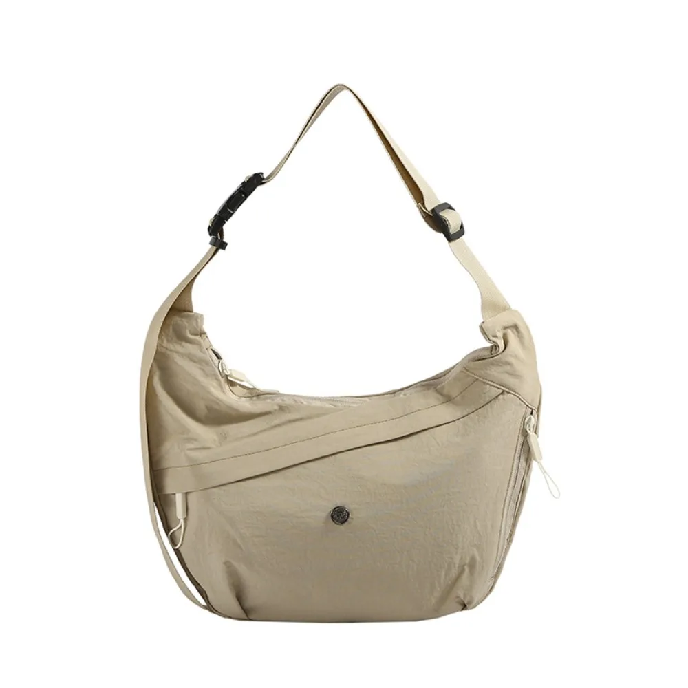 

Casual Korean Style Nylon Crossbody Bag Large Capacity Canvas Oxford Cloth Shoulder Bag Pure Color All-match Dumpling Bag Women
