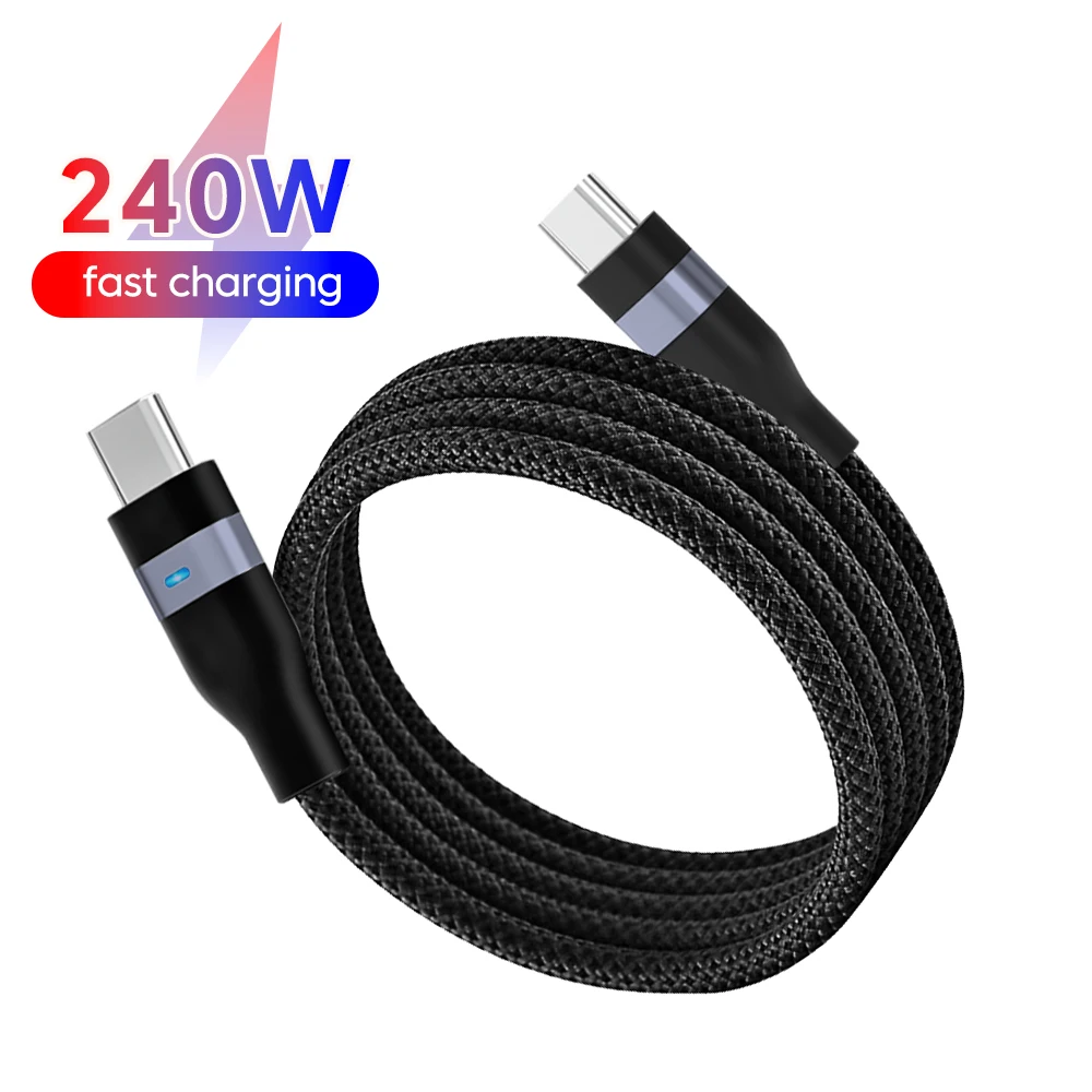 

240W QC 3.0 USB to Type C Super Fast Charging Cable For iPhone 17 16 15 Samsung Xiaomi Huawei OPPO USB C Phone Charger Data Cord