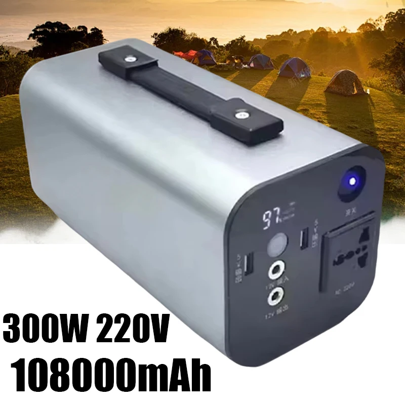 300W 220V Portable Power Station108000mAh Battery for Outdoor Camping RV Travel Campervan Emergency Backup Power Bank Generator