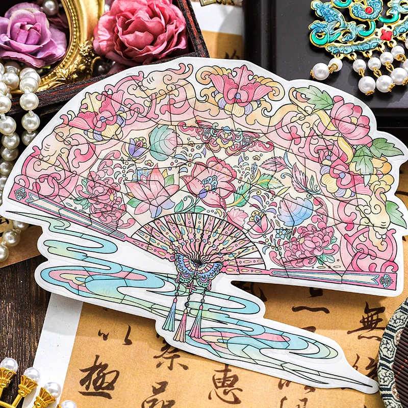 Oriental Aesthetic 3D Stickers Elegant Collection Diorama Sticker for Journaling Chinese Artistic Decals Stress Relief Decal