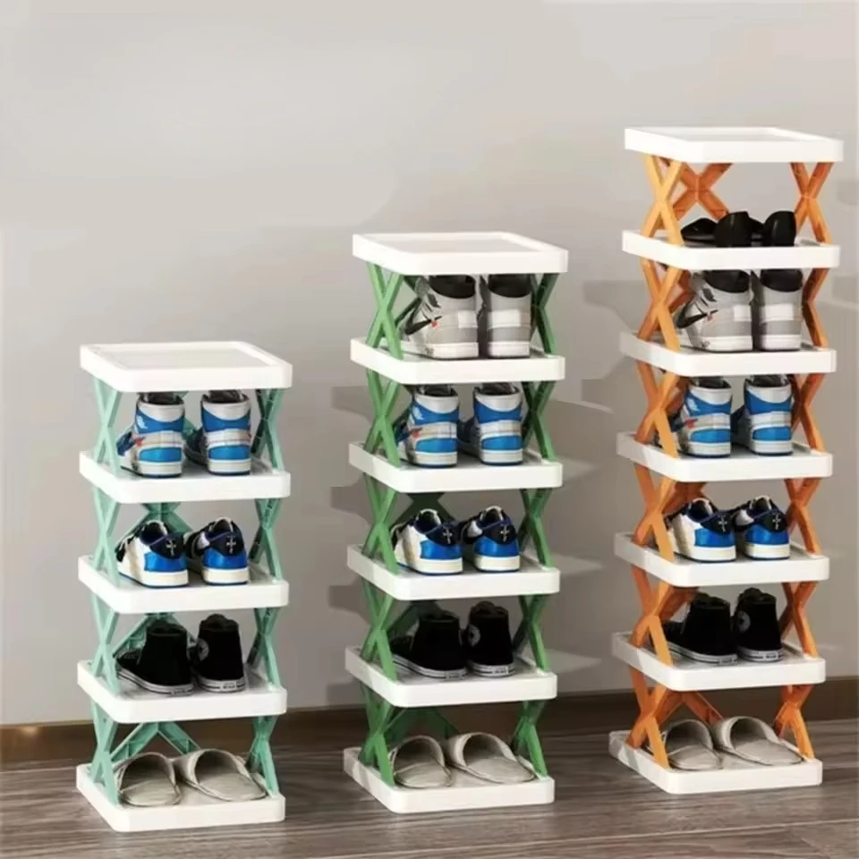 

Simple Shoe Rack Home Use Space Saving Storage Narrow Shoe Rack Multifunctional Creative Personalized Dormitory Shoe Cabinet