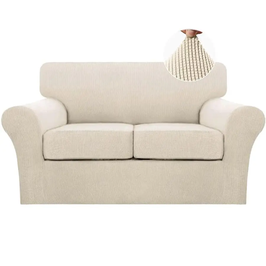 

Комплект из 3 чехлов для дивана с 2 подушками, мягкий чехол для дивана, моющийся чехол для мебели с 2 отдельными подушками, для собак