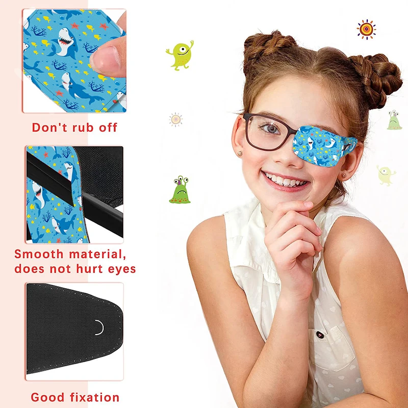 4/8pcs Amblyopia Eye Patches Washable For Glasses Lazy Eye Patch For Kids Treating Lazy Eye Amblyopia Strabismus After Surgery