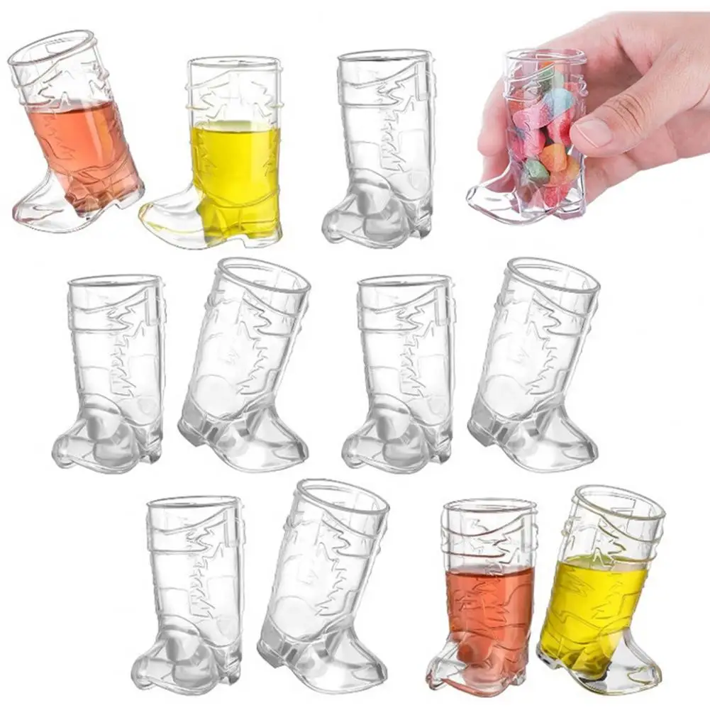 5Pcs Cowboy Boots Wine Glasses Western Theme Party Tumblers Hard Plastic Mini Compact Fun Birthday Party Cups Beer Cups اكواب