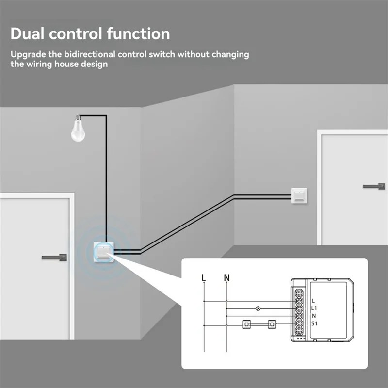 A60P Tuya Zigbee Zero Fire Smart Switch Module Two-Way Control Support Voice Control DIY Home Automation 3 Gang