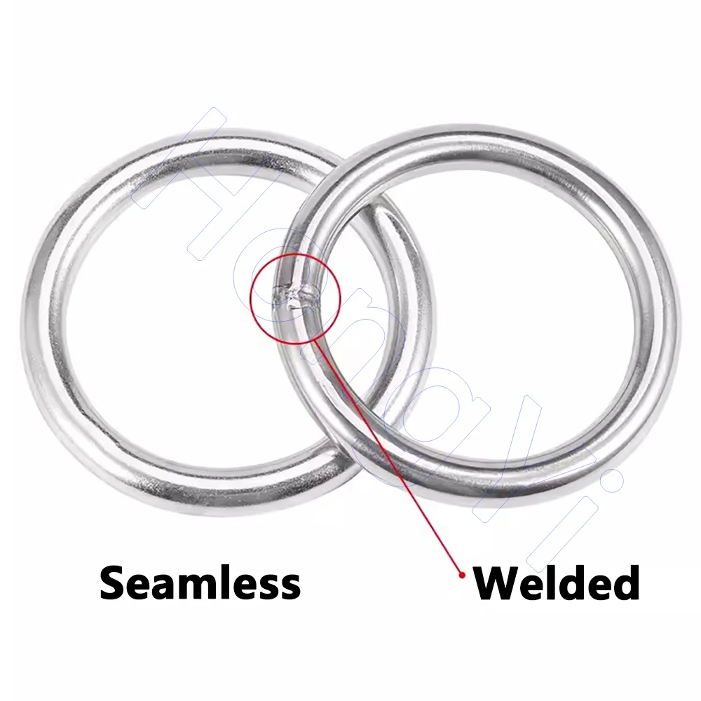 304 Stainless Steel Rings Solid Metal O-ring Seamless O Ring Rust-proof Circle Ring for Macrame Boat Hammock Yoga Ringss Hanger