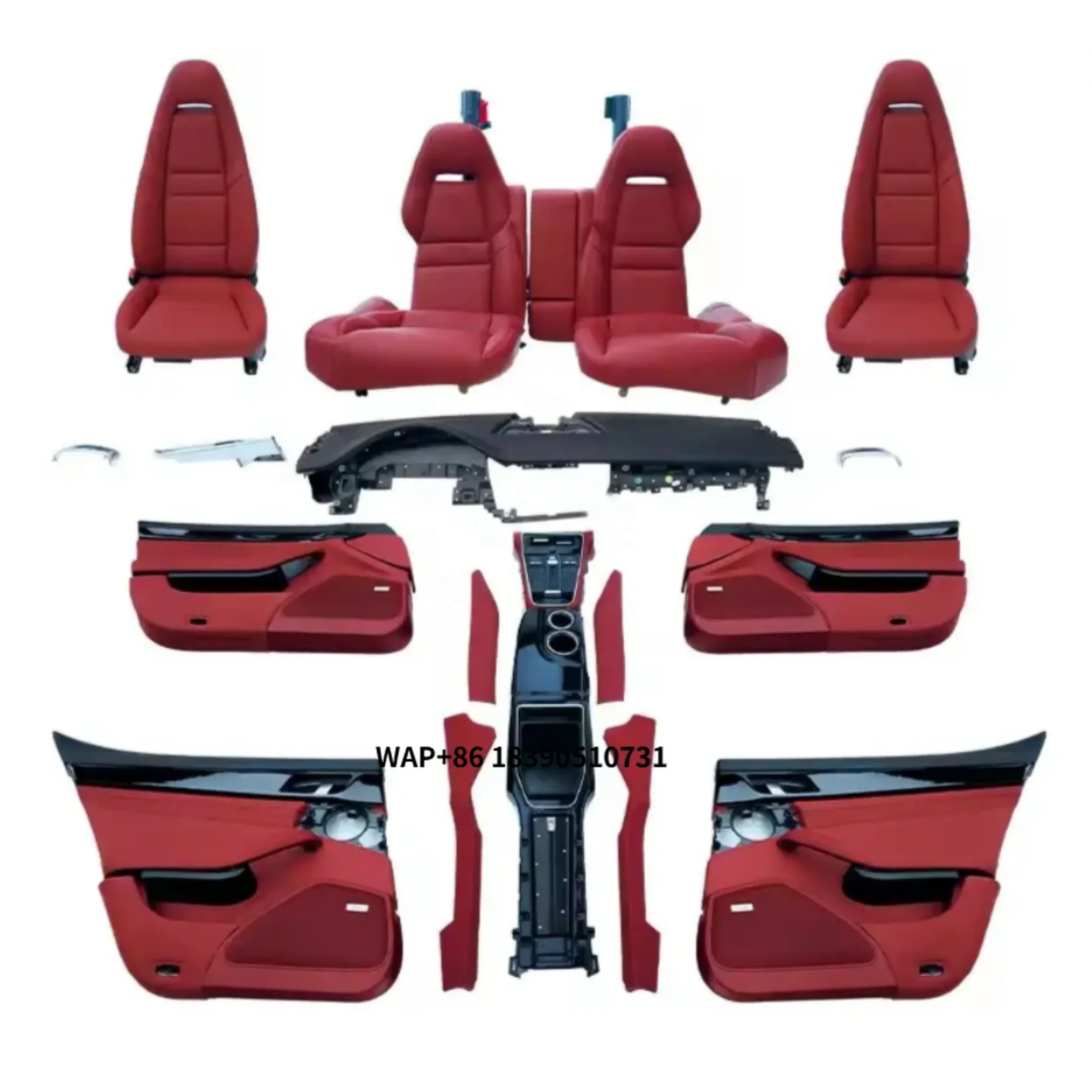 RHD Deluxe Seat Door Steering Wheel Center Console Upgrade Interior Kit for Panamera 970-971 2017-2020