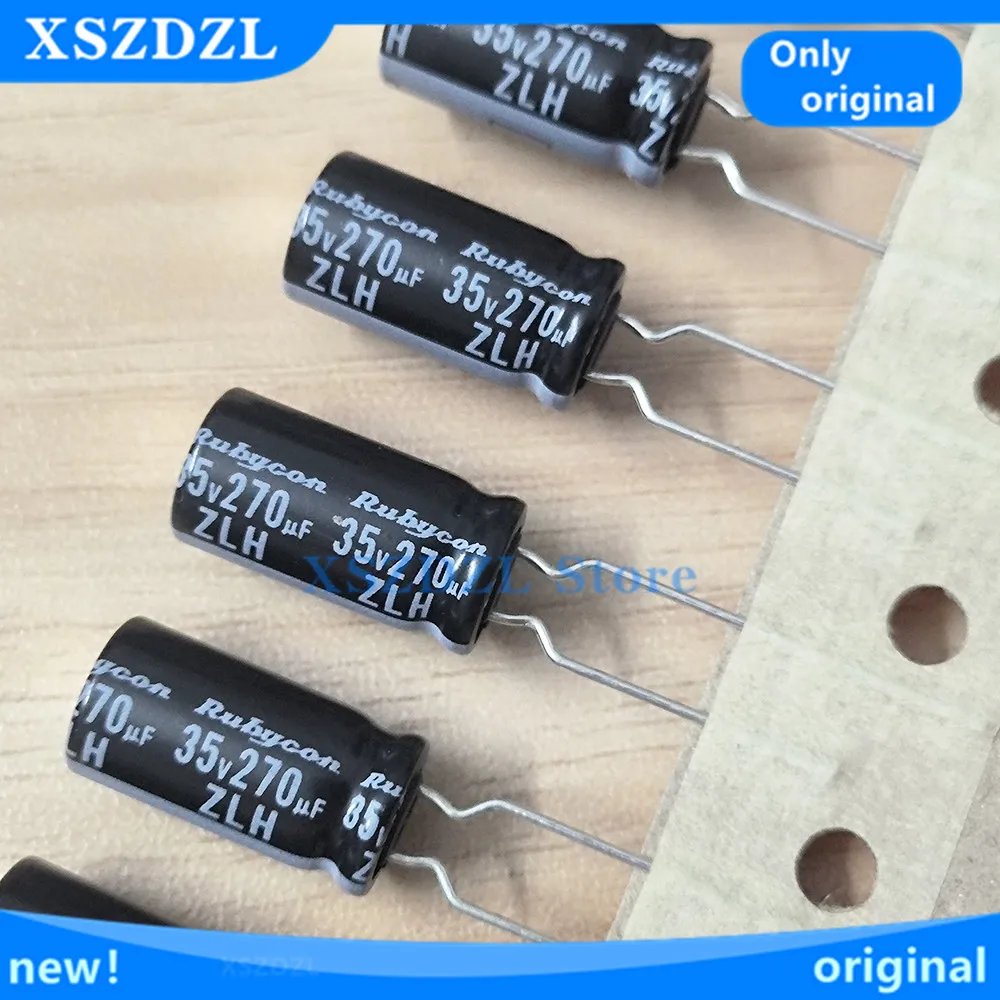 Free Shipping 10pcs/30pcs 35V 270uF Japan Rubycon capacitor 35V270UF 8*16mm ZLH High frequency long life 270UF 35V New