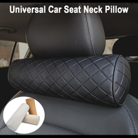 Car Seat Neck Pillow Headrest Leather Universal Memory Neck Cushion Pillow Neck Silk Cotton Vertebral Car Interior Accessories
