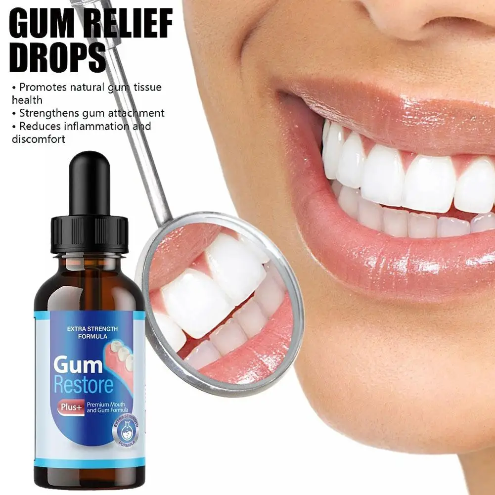 Gouttes de repousse gingivale pour la réparation rapide des cavités, mousse de caries, traitement des gencives en retrait, nourrit vos gencives avec