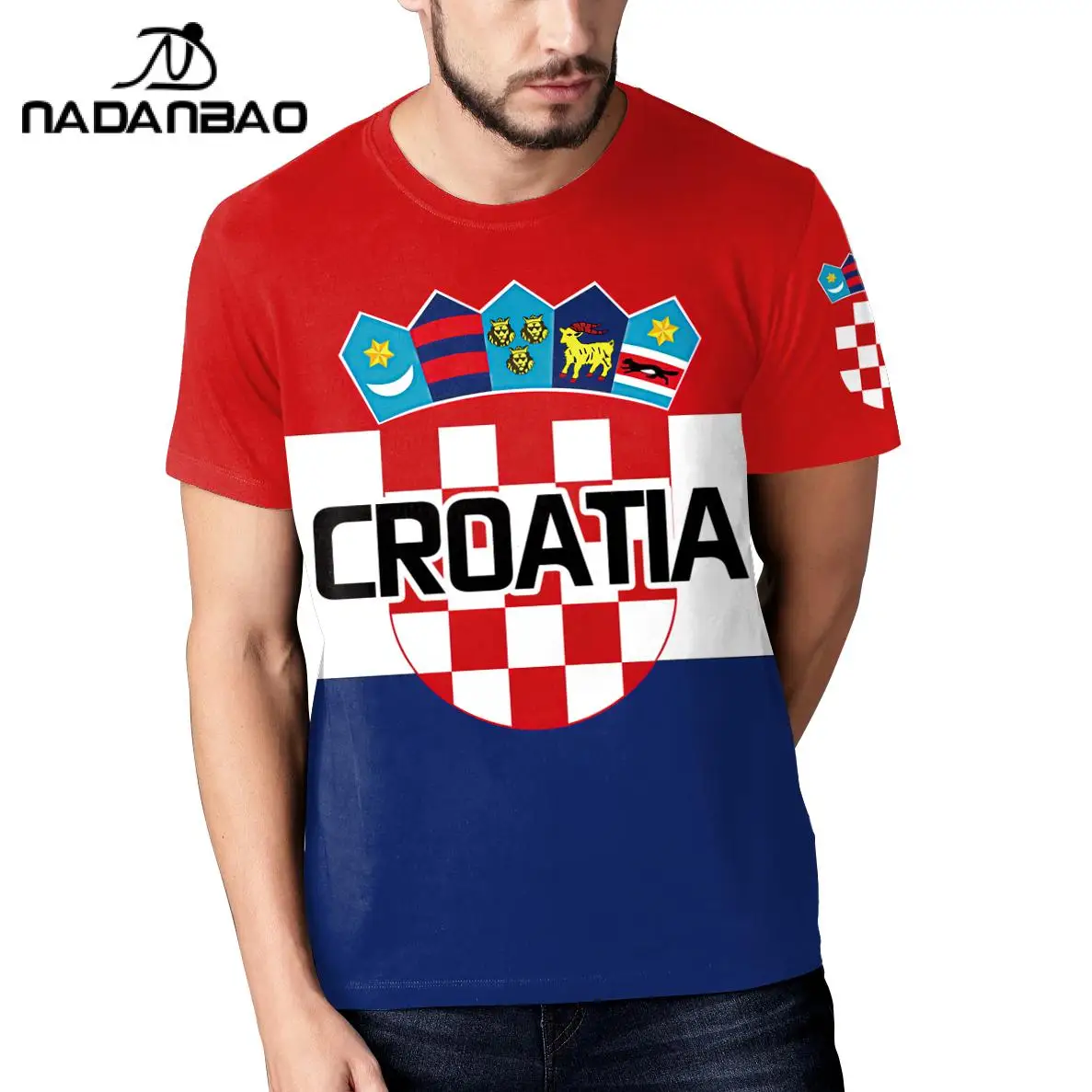 NADANBAO 2022 Croatia Germany T-shirt Men's 3D Print Soccer Top Jerseys Supporter Uniform Short Sleeve Soccer Jersey Top