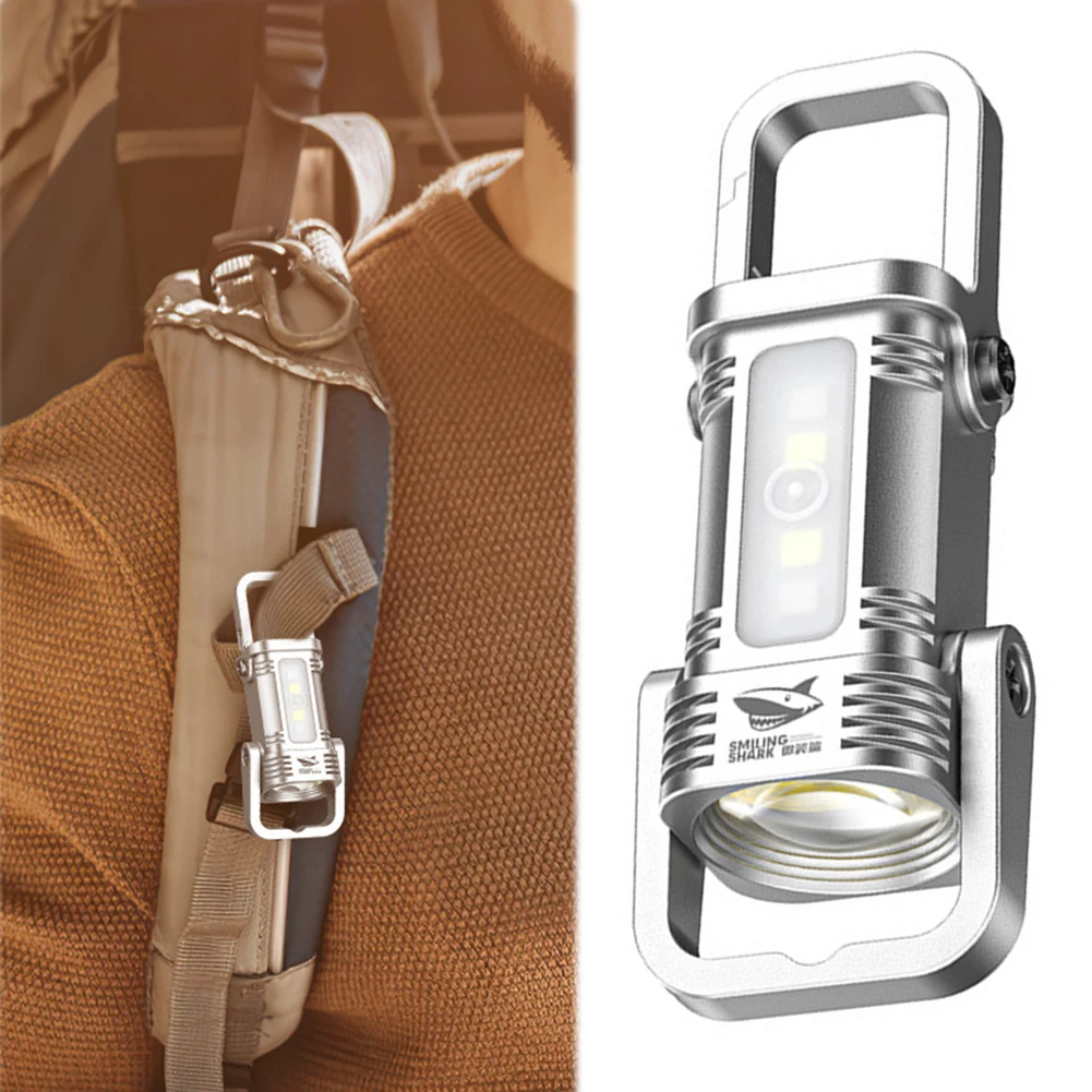 

COB + светодиодный мини-брелок-фонарик USB перезаряжаемый яркий фонарик супер яркий фонарик для кемпинга, рыбалки, прогулок