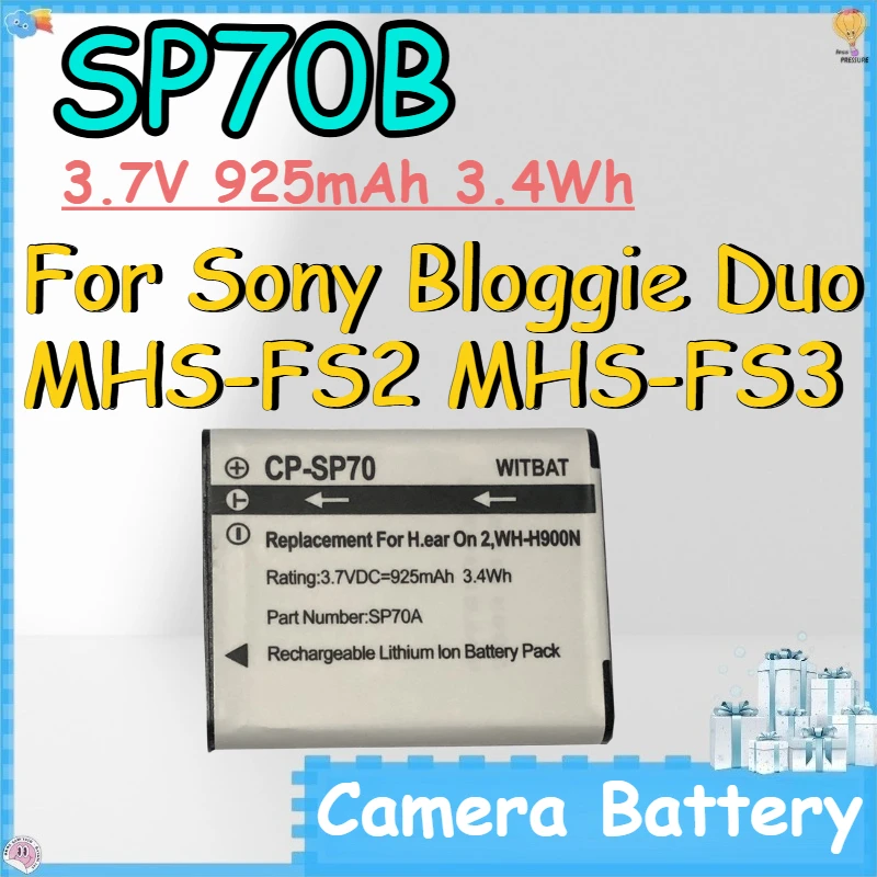 

SP70B 3.7V 925mAh 3.4Wh Camera Battery for Sony Bloggie Duo MHS-FS2 MHS-FS3 Lithium-ion Rechargeable Battery