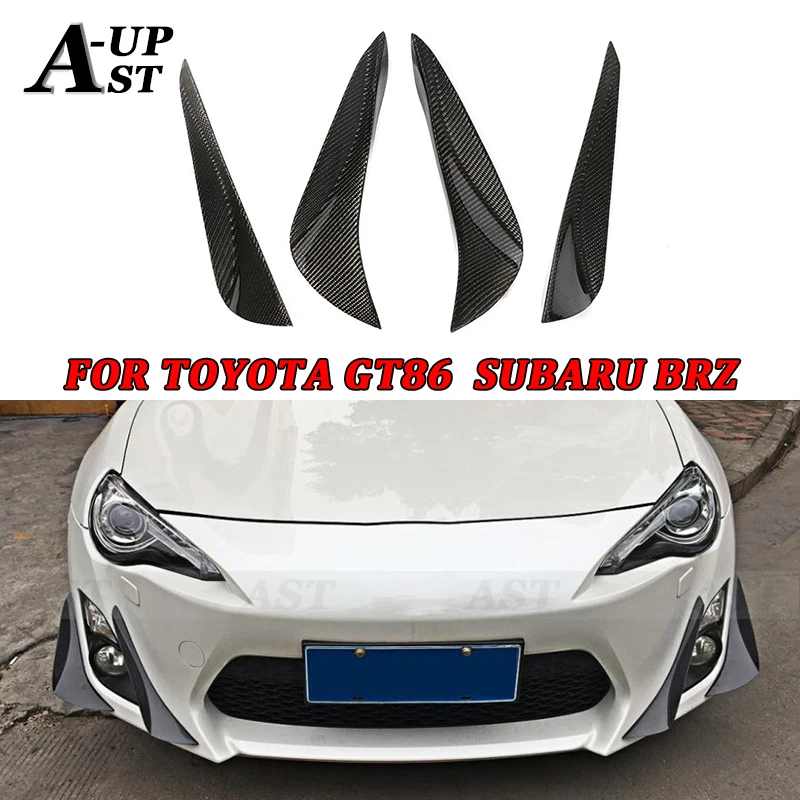 For 2012-2019 Toyota GT86 Subaru BRZ Carbon Fiber Front Bumper Wind Blade Trim Splitter Spoiler Crash Guard Air Blade Body Kit