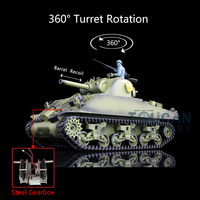 Toys HENG LONG 1/16 7.0 Plastic M4A3 Sherman 3898 360° Turret Barrel Recoil RC Tank TH17669-SMT4