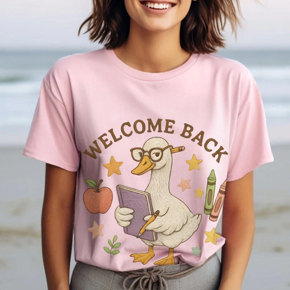 تي شيرت بناتي جميل برسومات CuteCore Fashion Y2K تي شيرت قطني مستوحى مع قمصان مطبوعة لطيفة للأطفال والمراهقين ملابس غير رسمية