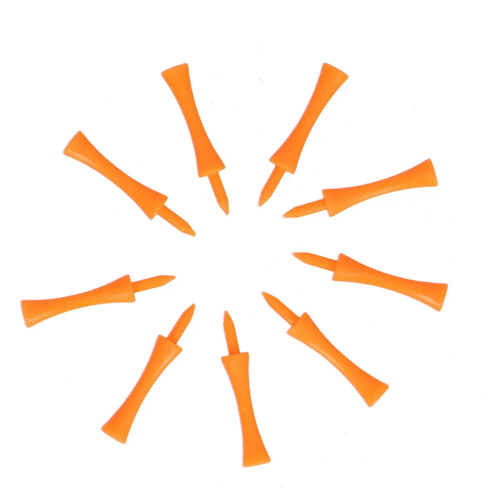 100Pcs Sturdy Orange Plastic Golf Tees Plastic 70mm Golf Tees Set Portable Golf Tees for Professional Practice