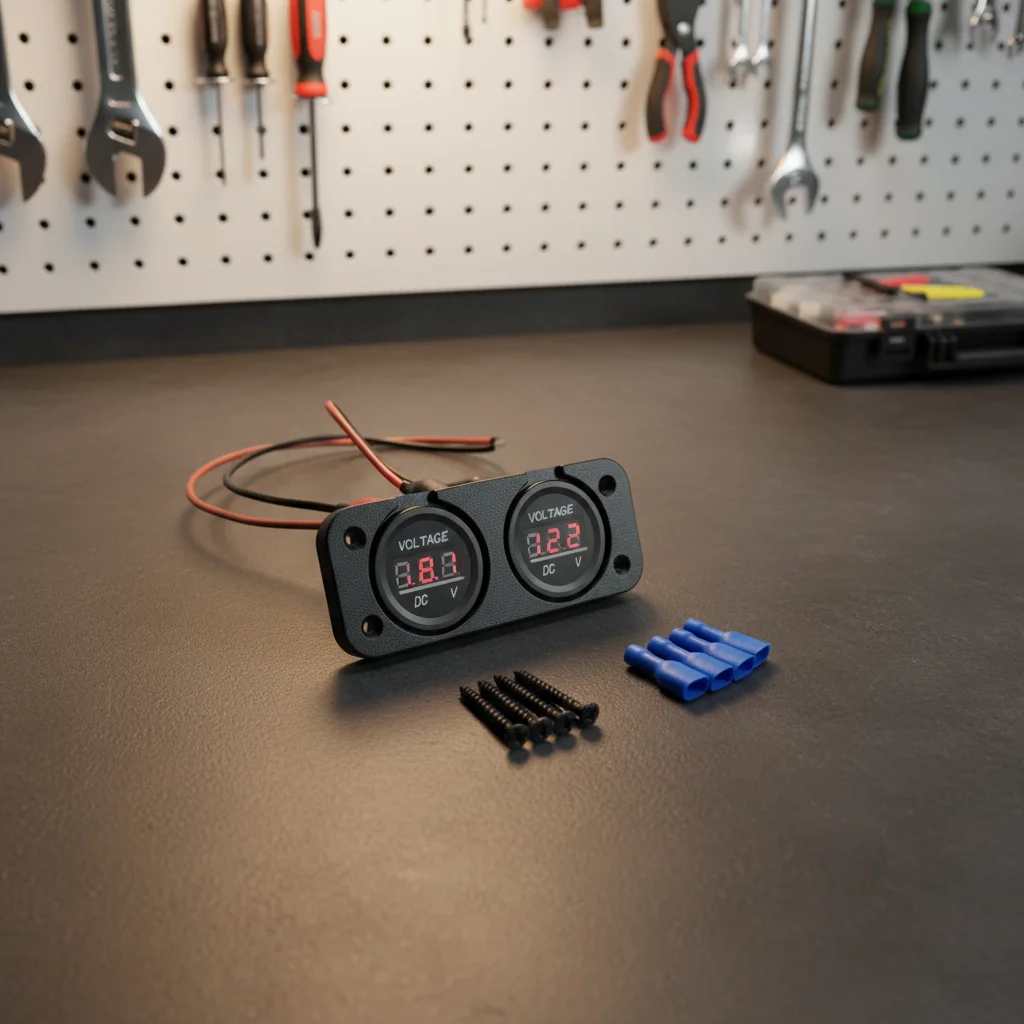 

1set Digital Voltmeter Waterproof 2-in-1 Car Charger With Dual USB Ports Digital Voltmeter For Cars Motorcycles RVs Boats Gauge