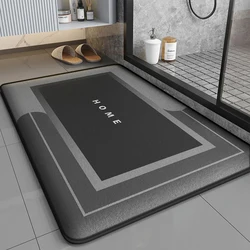 Thickened flannel absorbent bathroom soft floor mat simple shower room non-slip foot mat dirt-resistant entrance mat