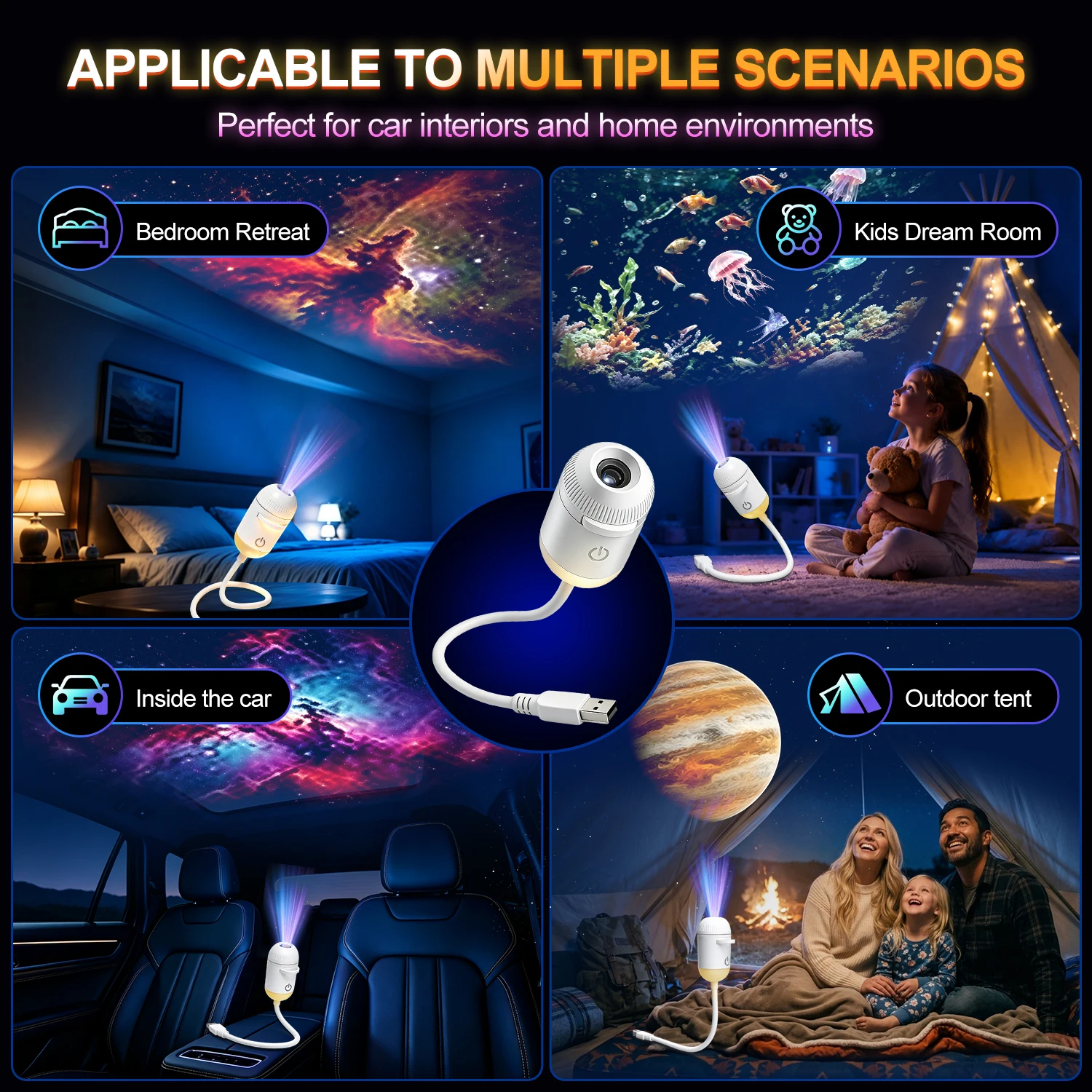 2 Dalam 1 Proyektor Bintang Mi - Planetarium Projector Home ulasan dan harga