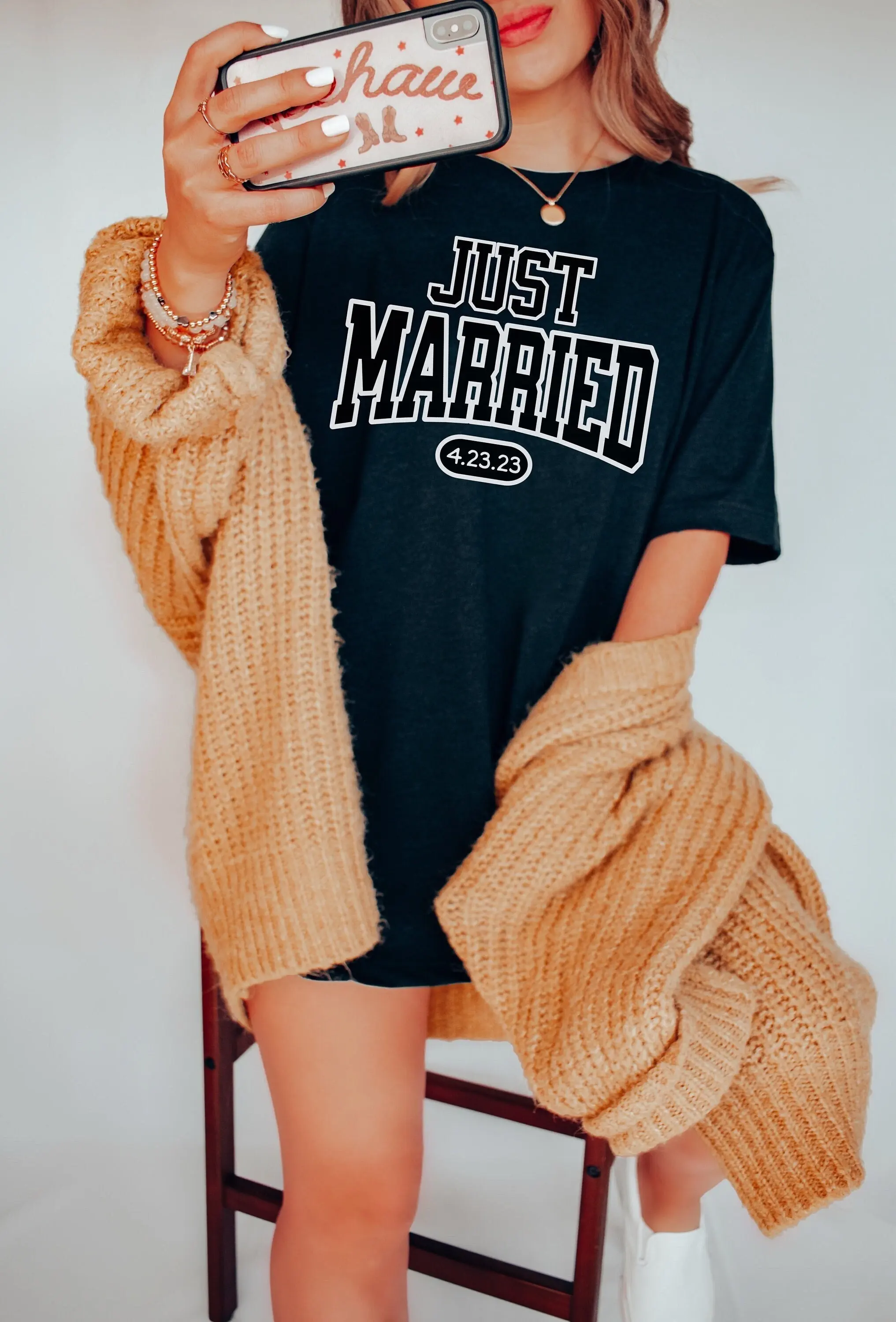 Just Married T Shirt Personalized wedding date Mr and Mrs Bride Groom Honeymoon s