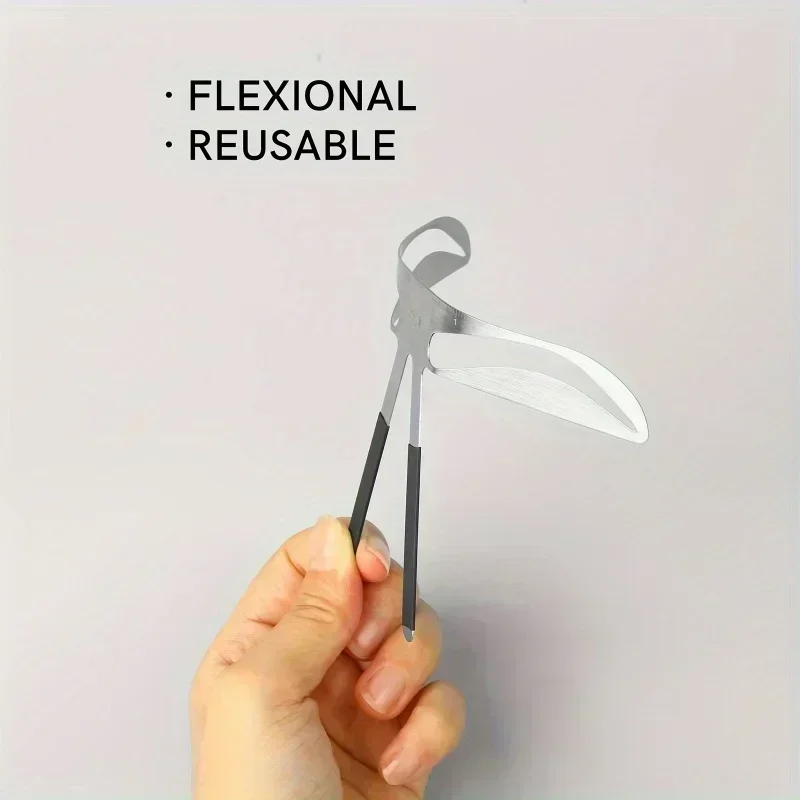 Herramienta para dar forma a las cejas de acero inoxidable, plantillas flexibles y reutilizables para crear la forma perfecta de cejas, 1 ud.