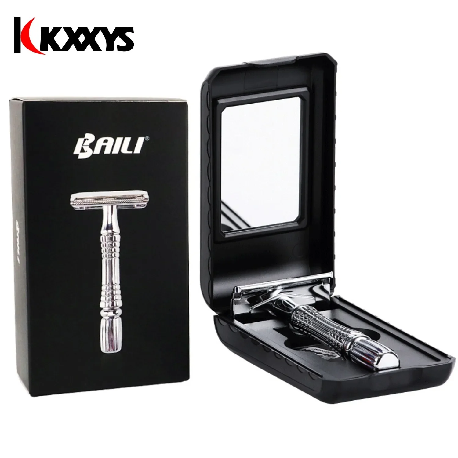 Мужская регулируемая бритва с двойным лезвием, классическая безопасная бритва, лезвие для стрижки бороды, личной гигиены + 1 лезвие + 1 дорожный футляр BT171