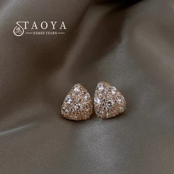 2025 New Luxury Micro set Zircon Drop shaped Earrings Delicate Accessories For Korean Fashion Jewelry Party Women’s Stud Earring