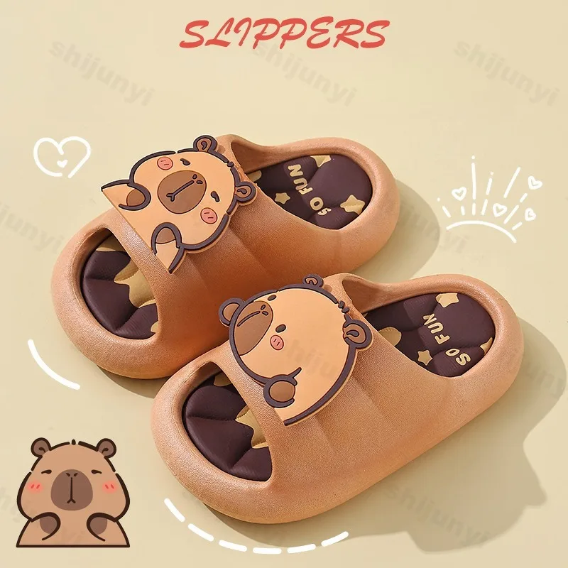 Capybara Slippers Children's Bathroom Sandals 2025 Summer Anti-slip Cartoon Slippers Resilience Comfort Platform Kids Slippers