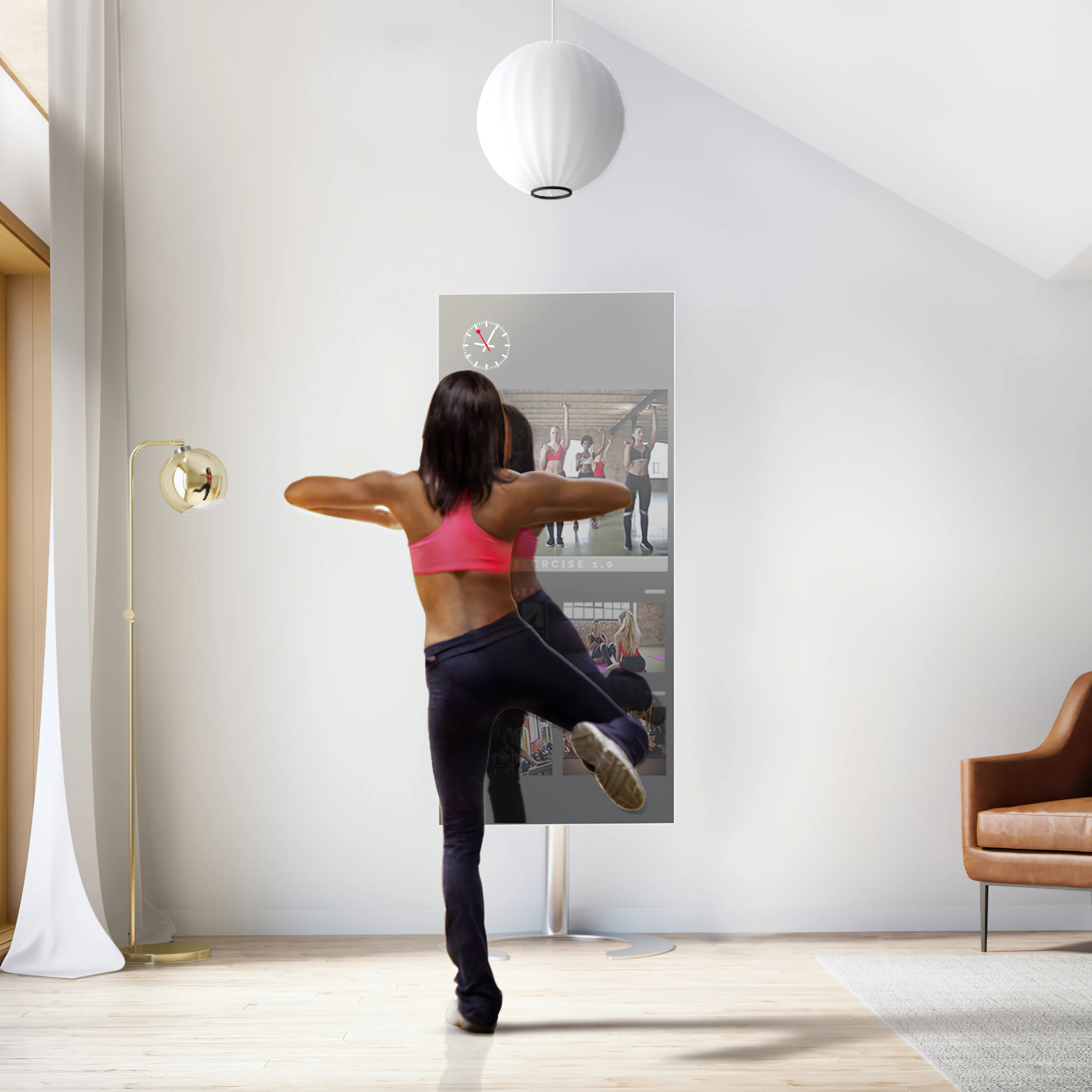 43 Inch Lcd Screen Yoga Mirror Display Gym Smart Fitness Mirror