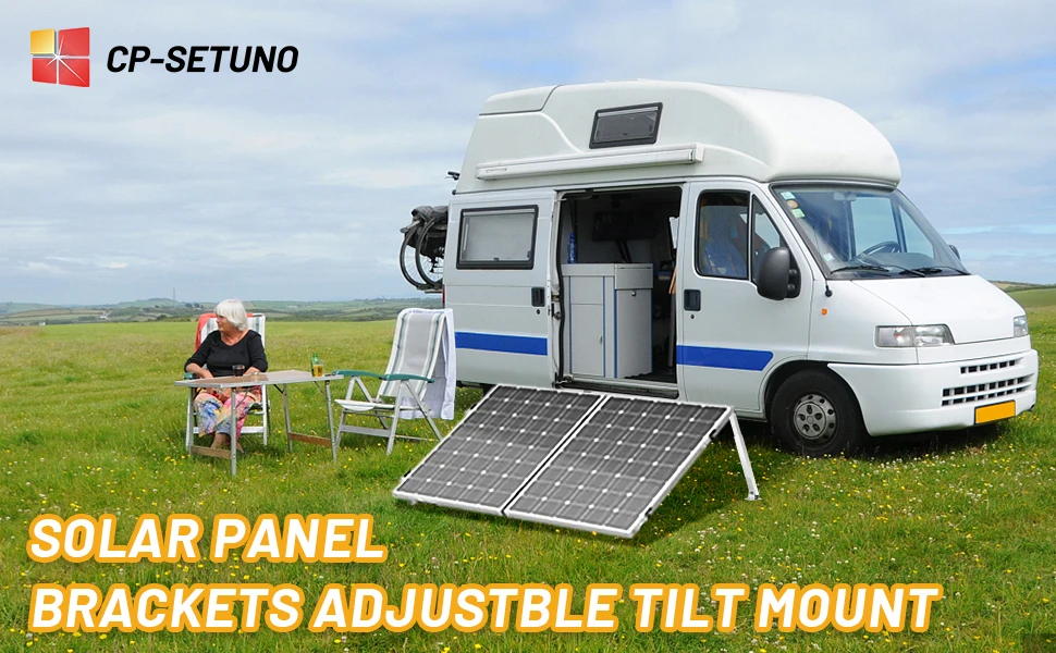 CP-SETUNO 26in Adjustable Solar Panel Tilt Mount Brackets Support up to 100W-500 Watt Solar Panel for Any Flat Surface, Roof, RV