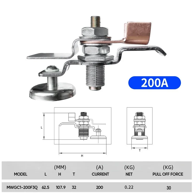 ALLSOME magnetyczny producent uziemienia spawalniczego magnetyczna płyta lisa zacisk uziemiający z żelazną MWGC1-200F3Q artefaktu