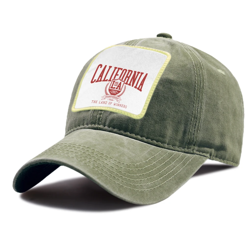 California L.A The Land Of Winners Printing Unisex Hat Personality All-math Casual Baseball Caps Vintage Sunscreen Mens Hats