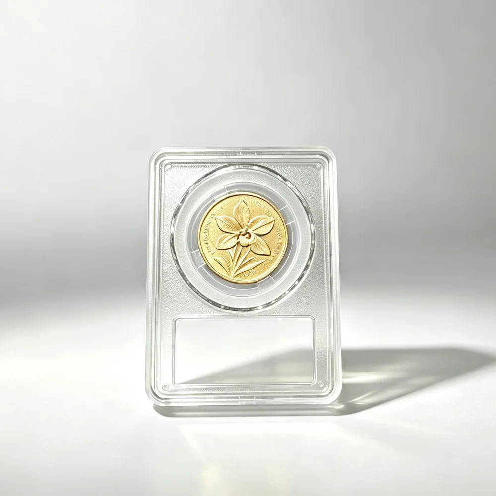 10Pcs Clear Coin Storage Holder Fixed Inner Ring Commemorative Coin Collection Protective Case Empty Coin Display Matte Slab Box
