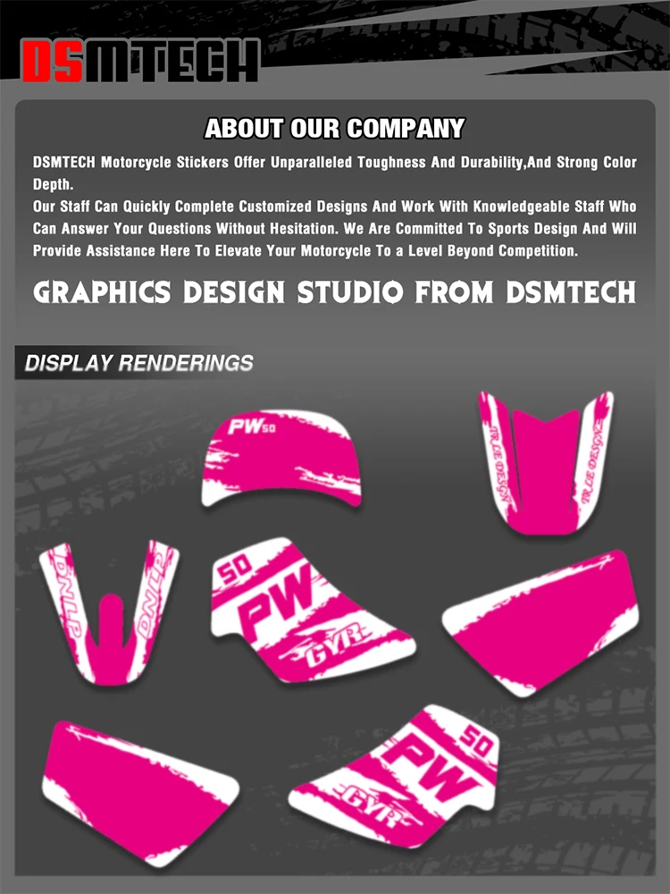 AliExpress DSMTECH Motorcycle Personality GRAPHICS BACKGROUNDS DECAL STICKERS Kit For Yamaha PW50 PW 50 PIT BIKE Decoration Accessories