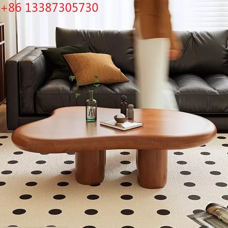 

Комбинированный журнальный столик для гостиной, минималистичный, из массива дерева, квадратный, в стиле ретро, для дома и отеля