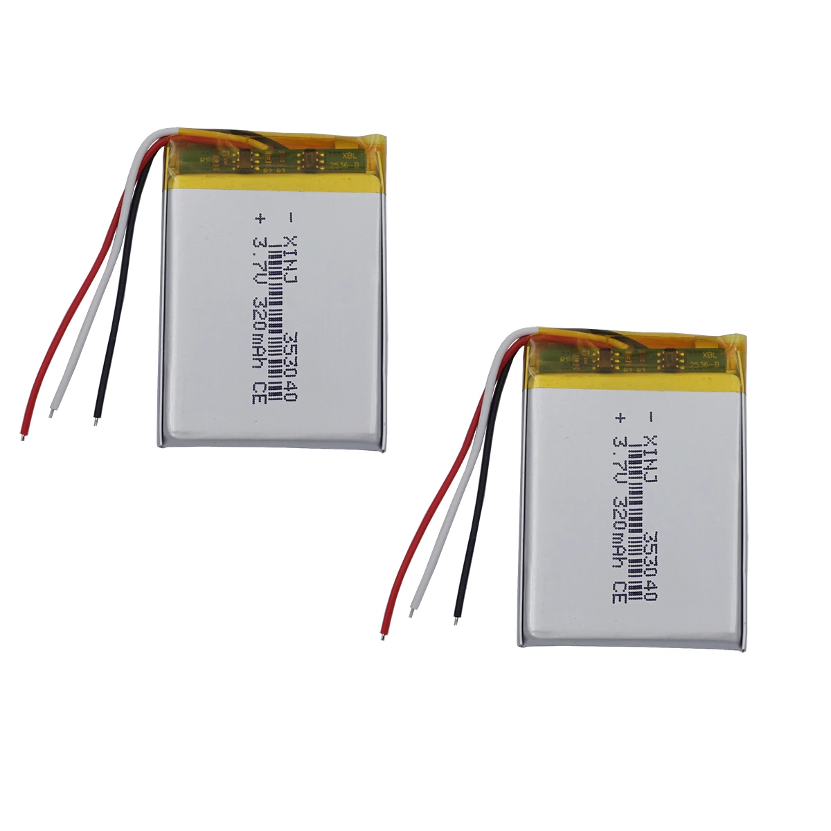 2 pcs 3.7V 320mAh 1.18Wh Li-Polymer Rechargeable Li Battery 353040 Li-ion NTC Thermistor 3 Wires Repair GPS DashCam Car Camera