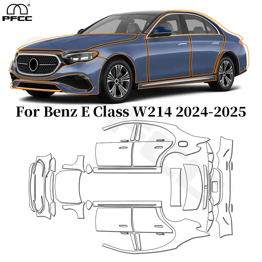 

For Mercedes Benz E Class W214 2024 2025 TPU Paint Protection Film Anti-scratch Car Body Clear Bra Resistant Pre-cut PPF Decal
